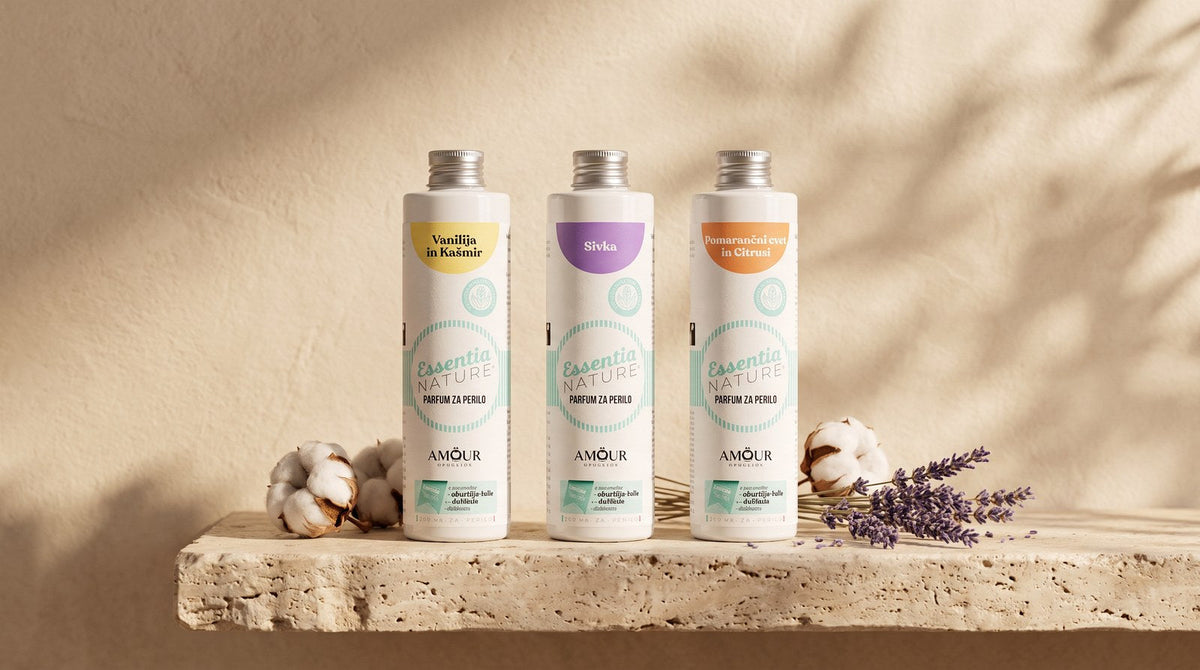 Trije parfumi za perilo Essentia Nature različnih vonjev