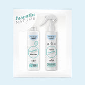 Darilni set Essentia Nature Bombažni cvetovi – parfum za perilo 250 ml in dišeče razpršilo 250 ml v darilni škatli