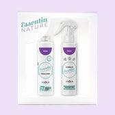 Darilni set Essentia Nature Sivka – parfum za perilo 250 ml in dišeče razpršilo 250 ml v darilni škatli