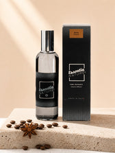 Razpršilo za prostor Mon Cafe Essentia Nature na travertinu s kavnimi zrni