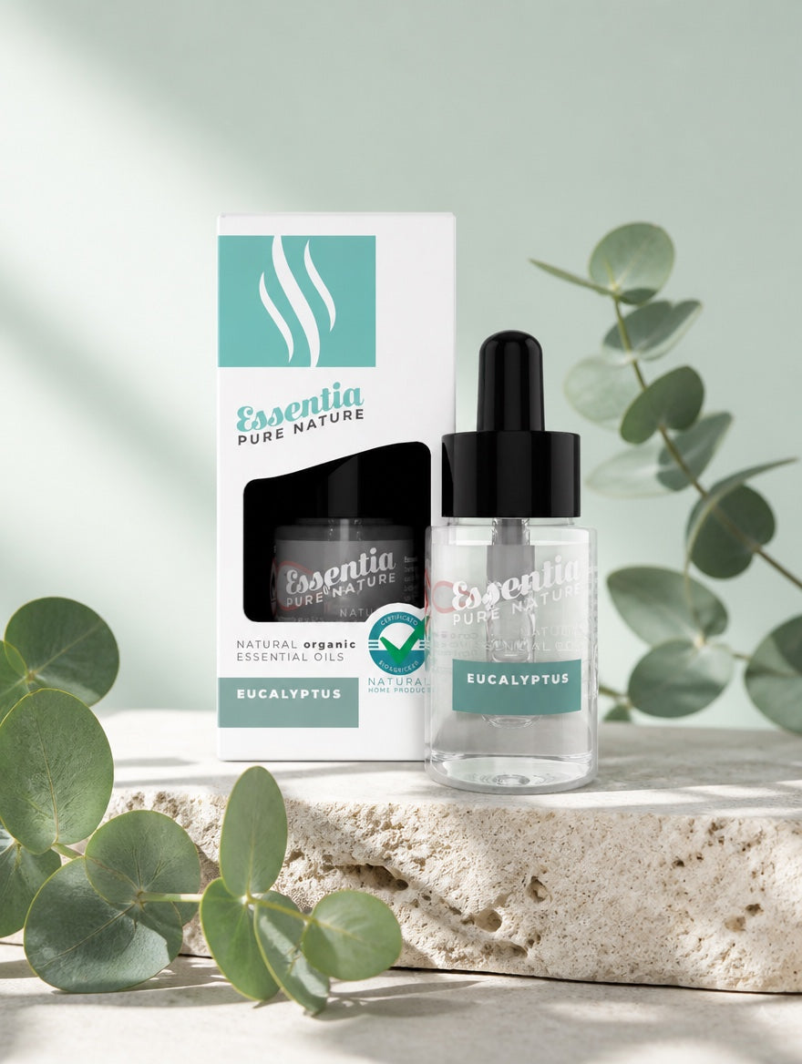 Naravno eterično olje Evkaliptus Essentia Pure Nature z vejicami evkaliptusa