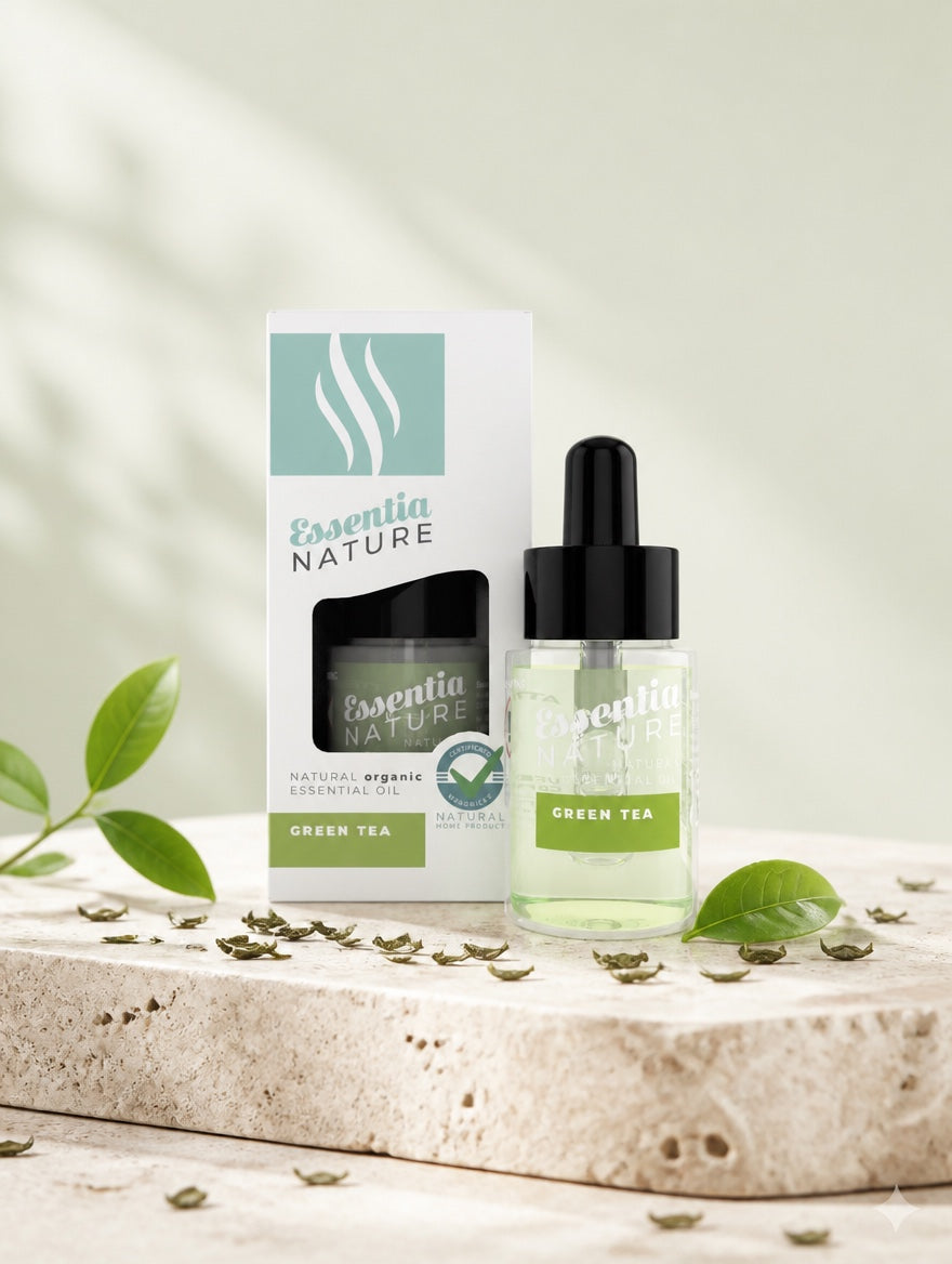 Naravno eterično olje Zeleni čaj Essentia Pure Nature s čajnimi listi