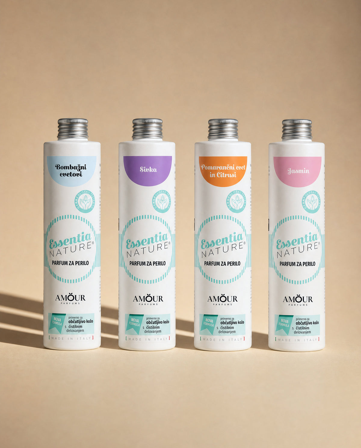 Parfumi za perilo Essentia Nature – bombažni cvetovi, sivka, pomarančni cvet in citrusi, jasmin